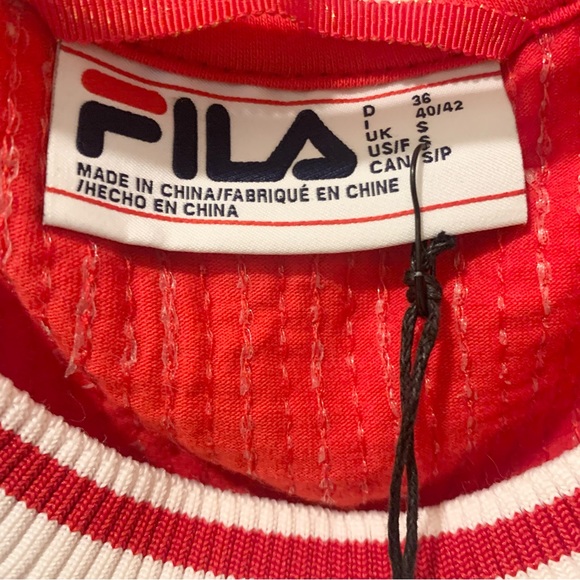 NWT FILA kiki glam sequin crop top in red small - Picture 9 of 11